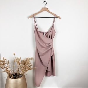BLUE BLUSH Mauve Pink Wrap Dress